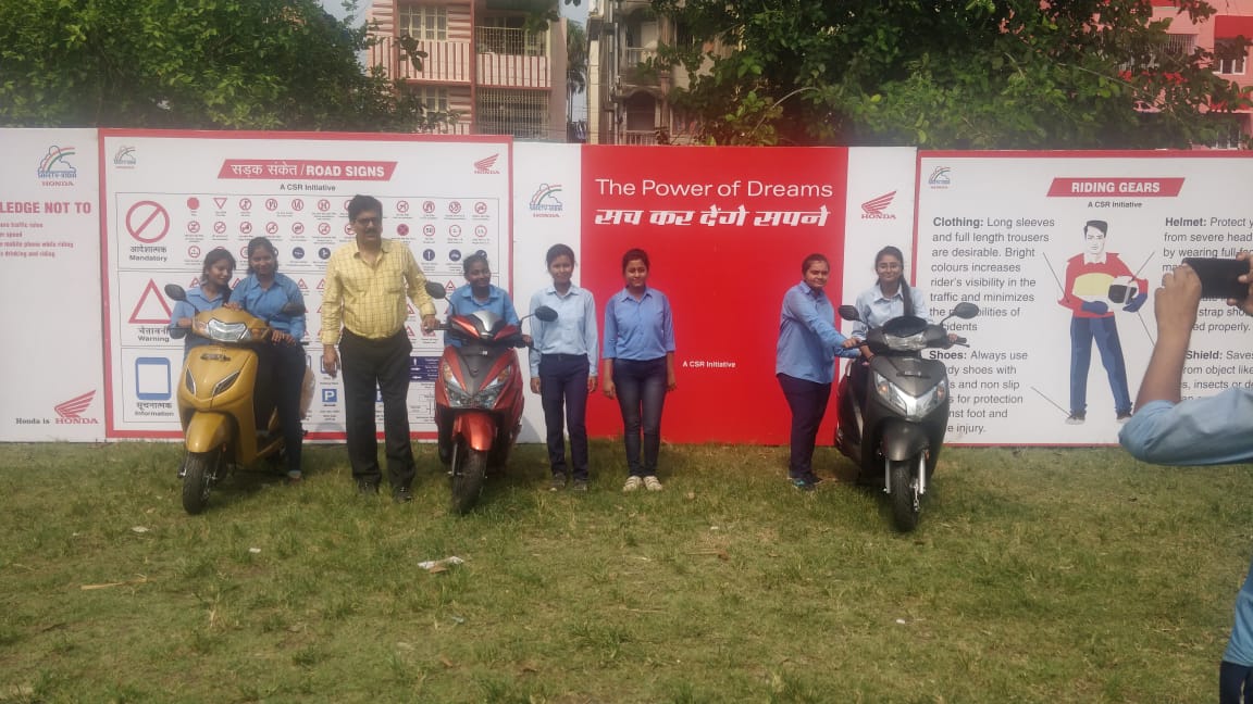 Two wheeler Driving Training for The Girl Trainees