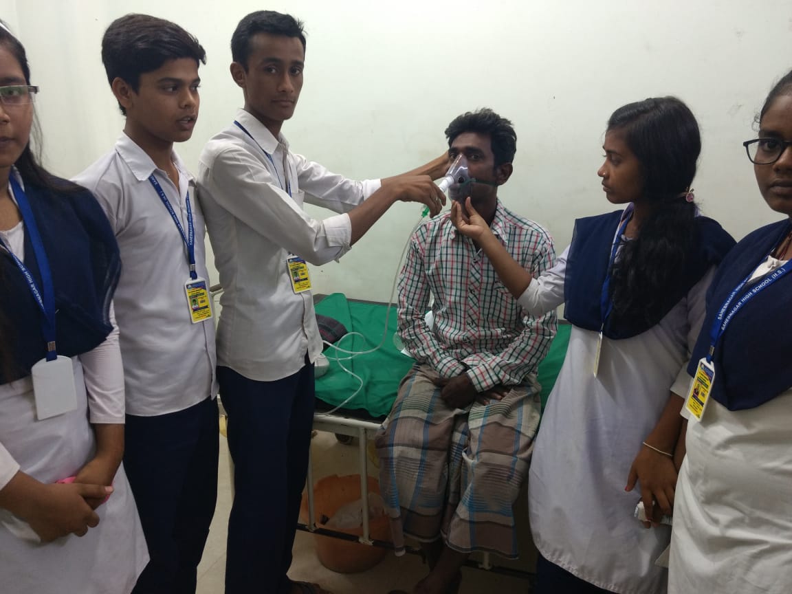 A group activity session under NSQF Project has been done by 5 students (Level 2) of Sahebnagar High School . In this session they learned about Nebulization procedure & which condition it is required to a patient.