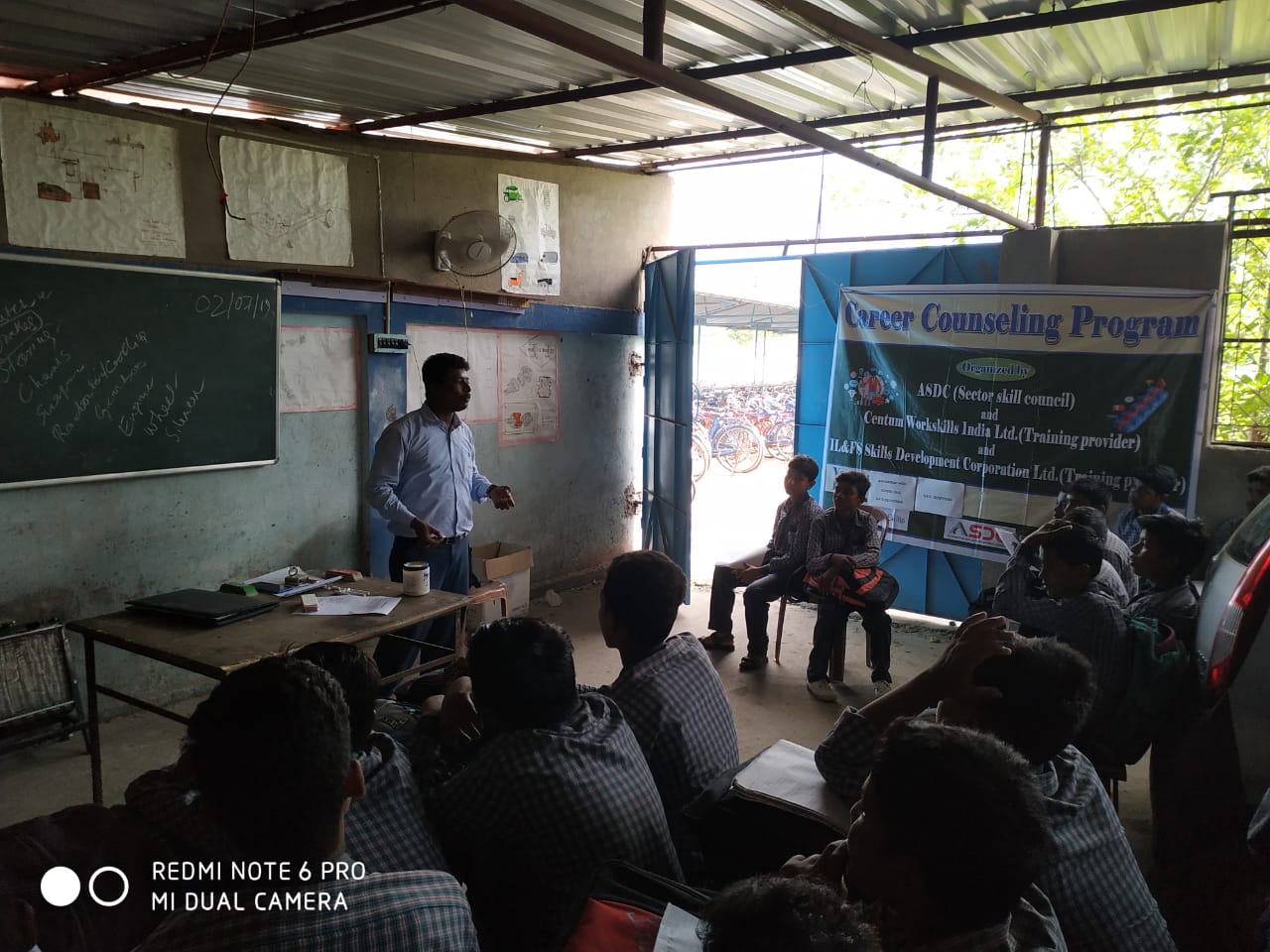 Career counseling program organized by Centum Workskills India Ltd. Industry experts Mr. Bimal Kumar Nandy from Online Equipments delivered his speech in front Students.