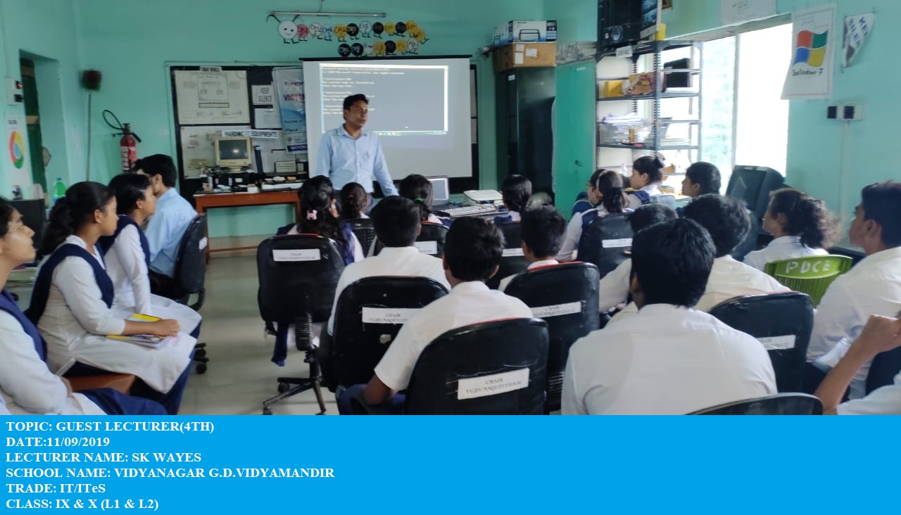 Guest Lecture Session conducted by Mr.SK Wayes and his qualification is M.Sc in Computer Science.