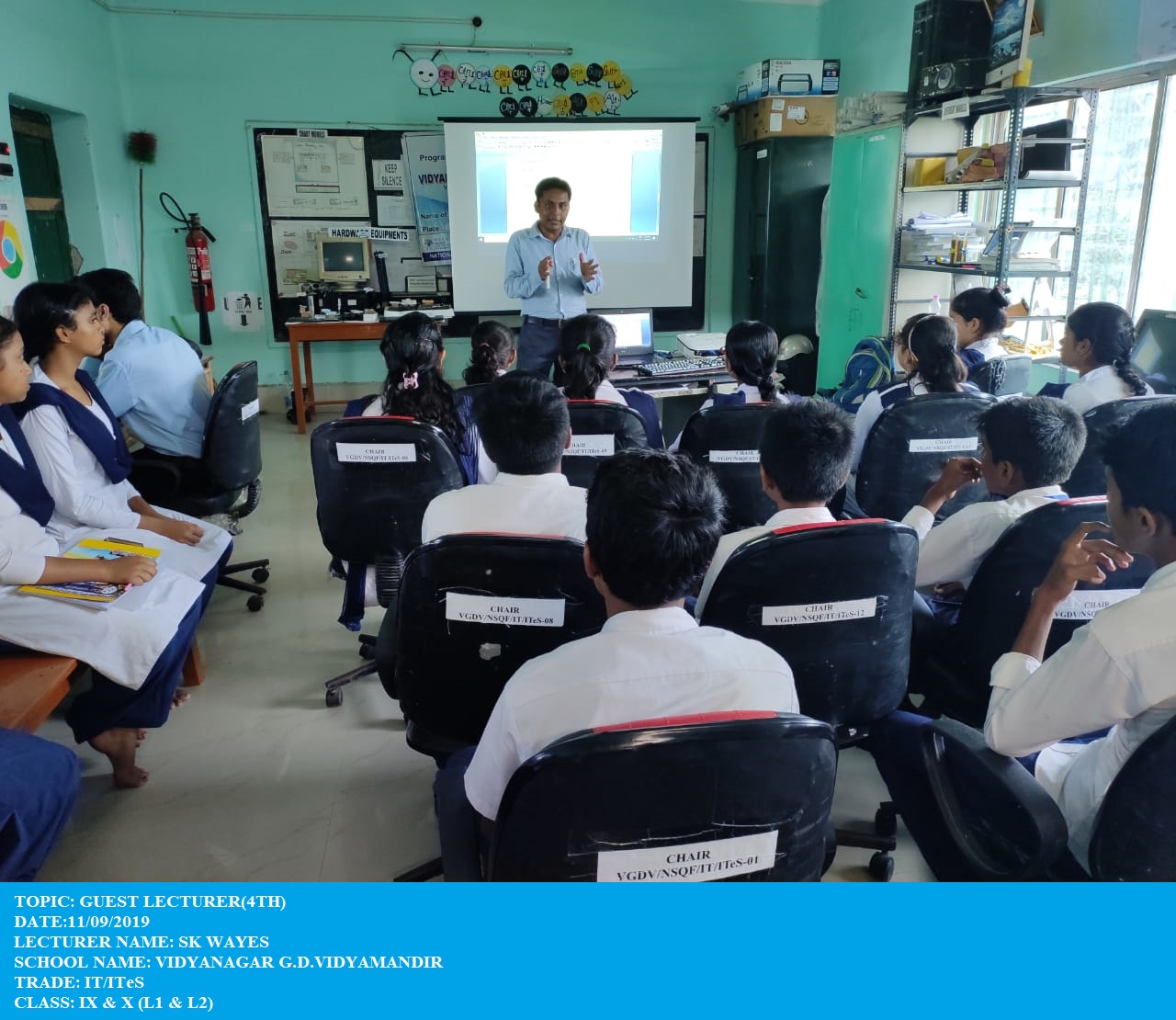 Guest Lecture Session conducted by Mr.SK Wayes and his qualification is M.Sc in Computer Science.