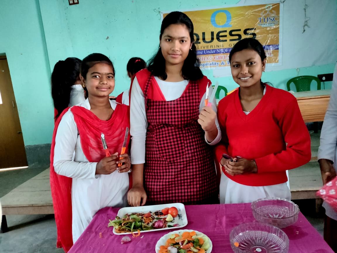 A group activity on preparation of Green Salad