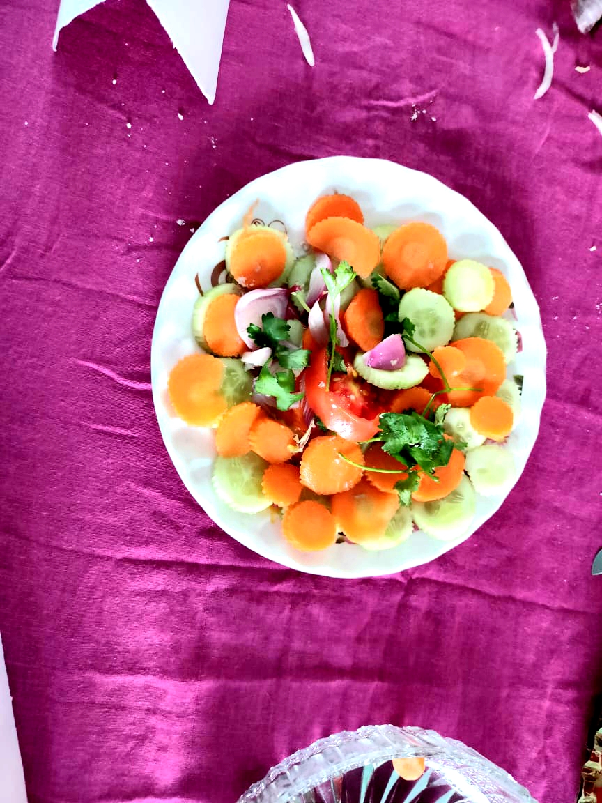 A group activity on preparation of Green Salad