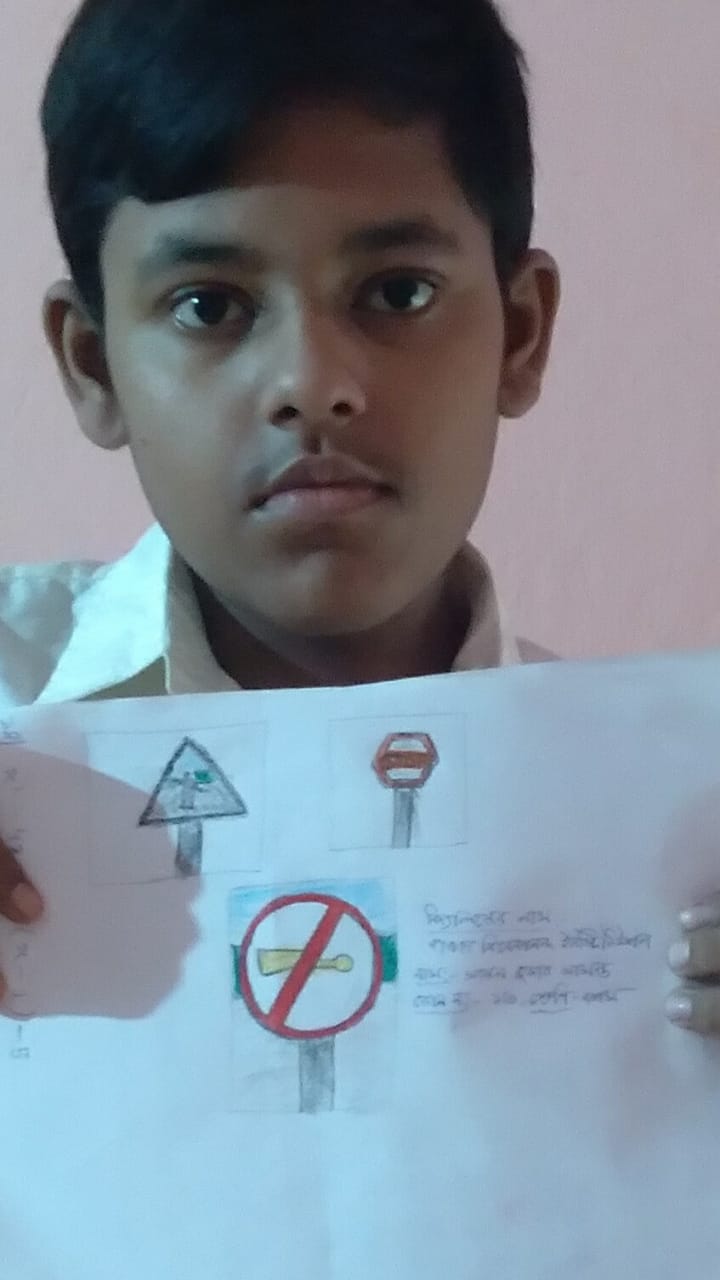 Poster preparation on  Road Safety And Awareness