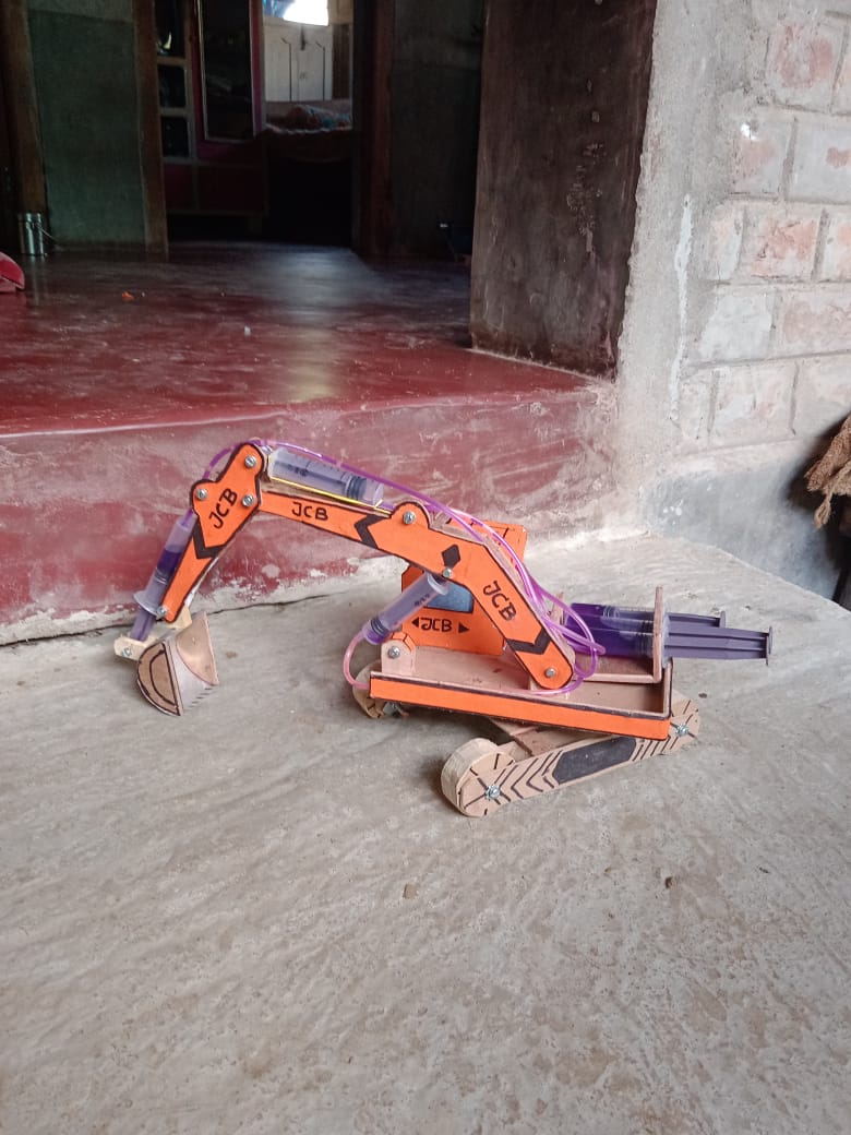 MAJIGRAM BISWESWARI HIGH SCHOOL (H.S)  Model topic is Hydraulic Excavator