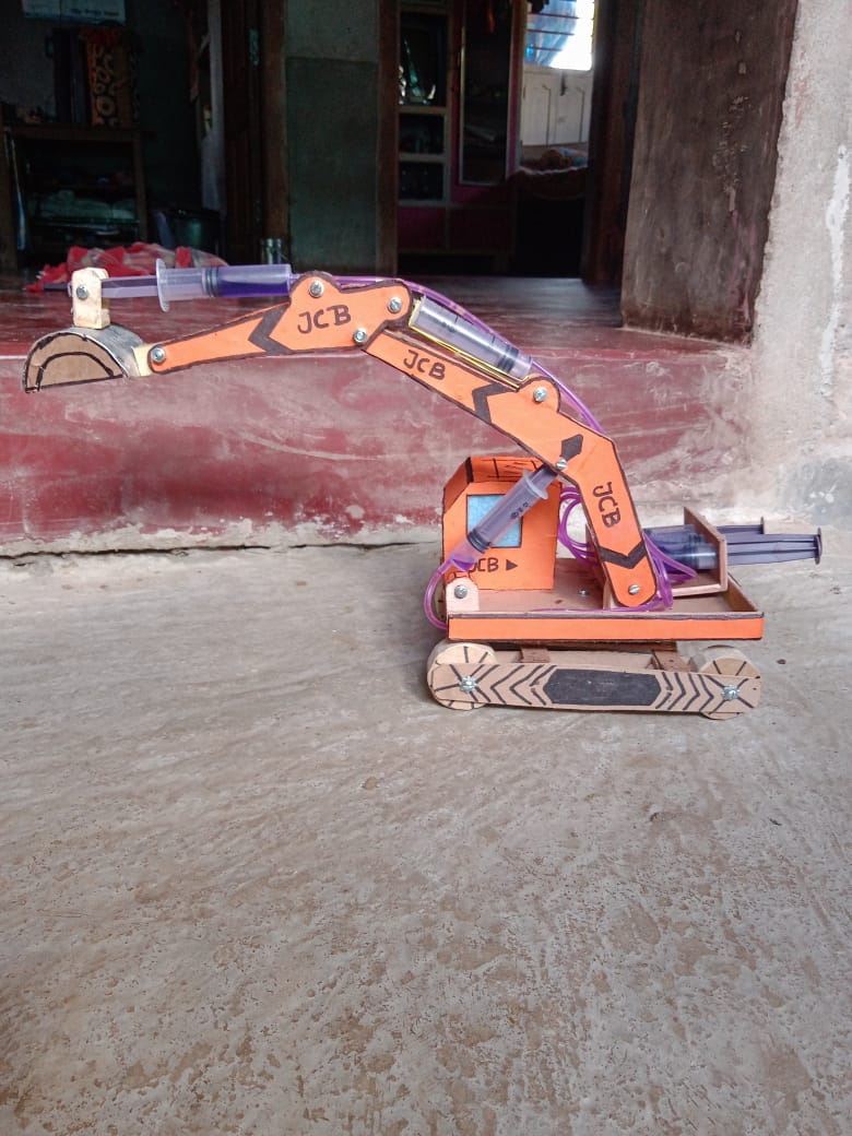 MAJIGRAM BISWESWARI HIGH SCHOOL (H.S)  Model topic is Hydraulic Excavator