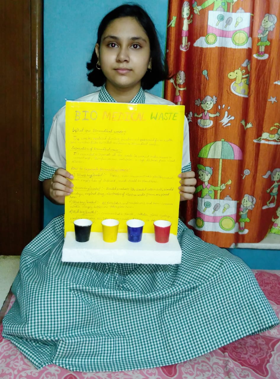 Student's of HOWRAH JOGESH CHANDRA GIRLS' SCHOOL. Model topic is  BIOMEDICAL WASTE MANAGEMENT